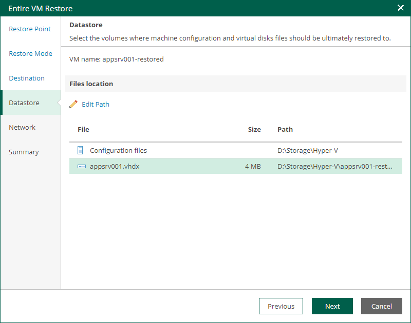 Specifying Datastore