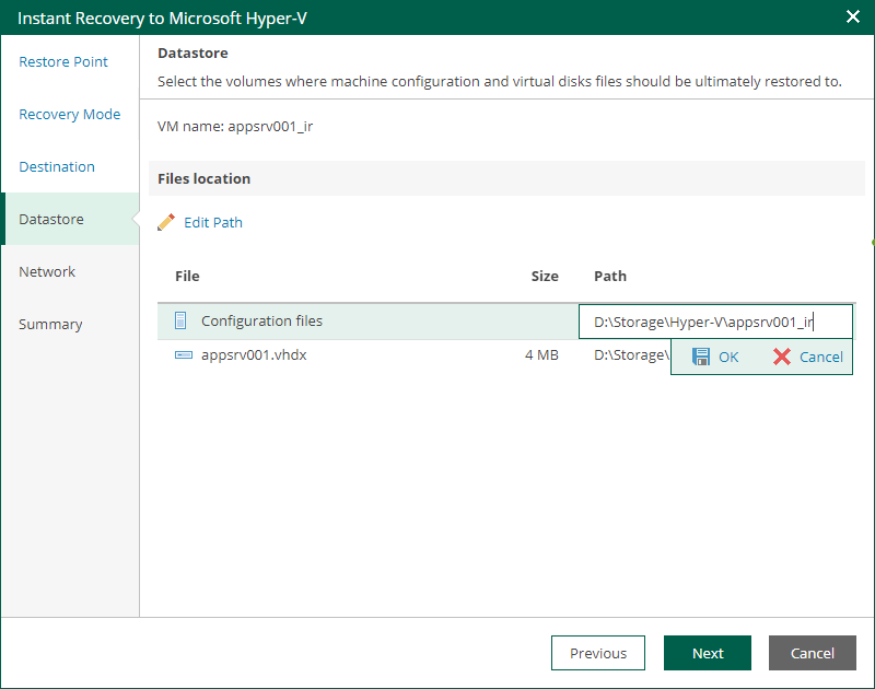 Specifying Datastore