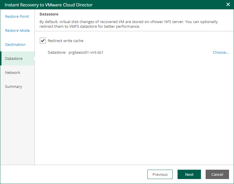 Specifying Datastore