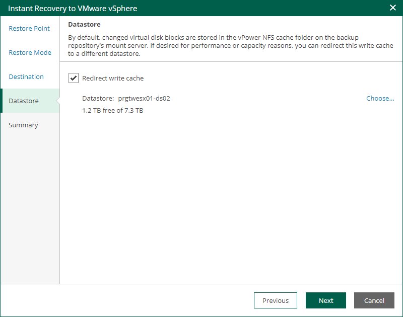 Specifying Datastore