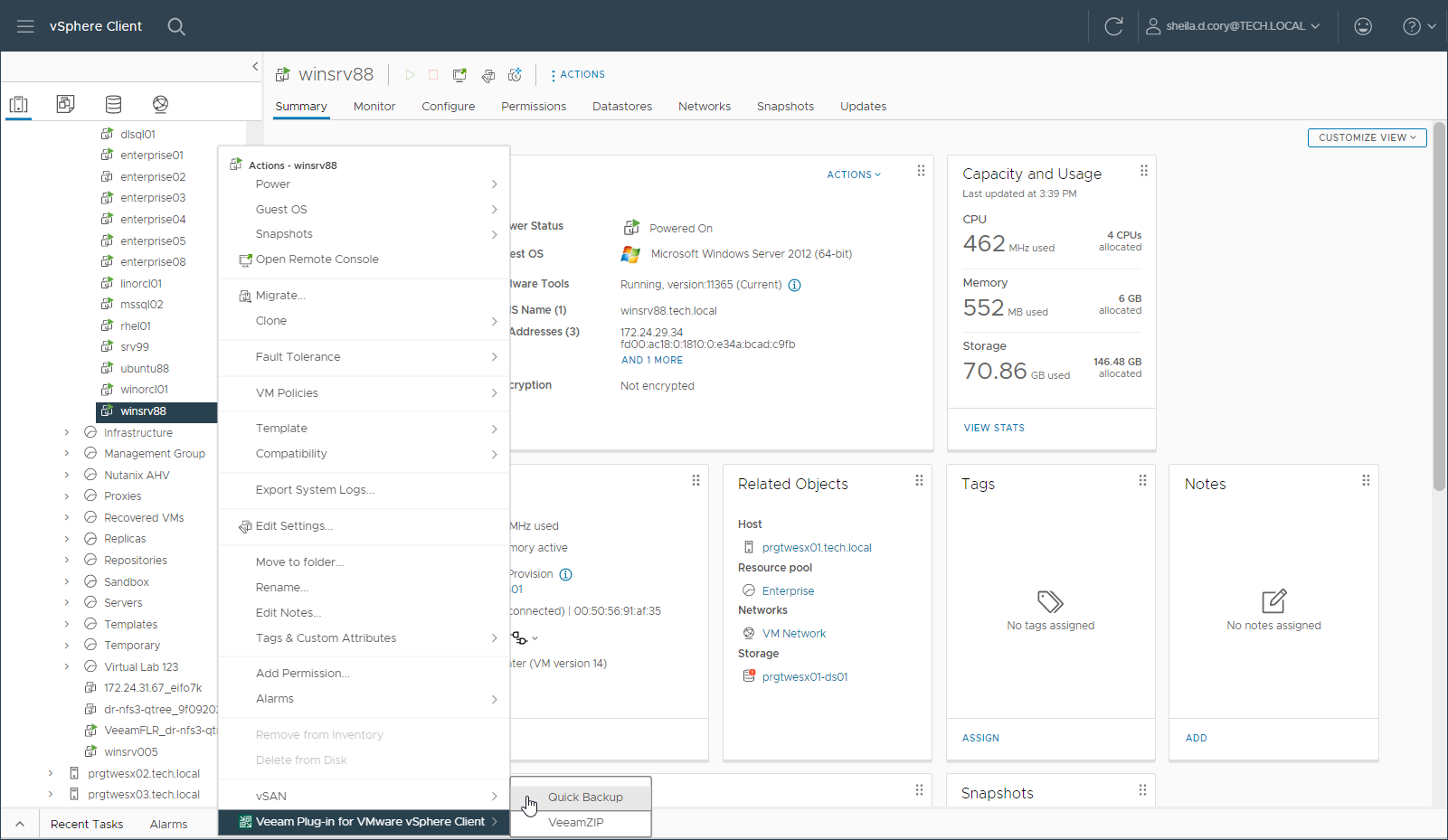 Creating Incremental VM Backup with Quick Backup
