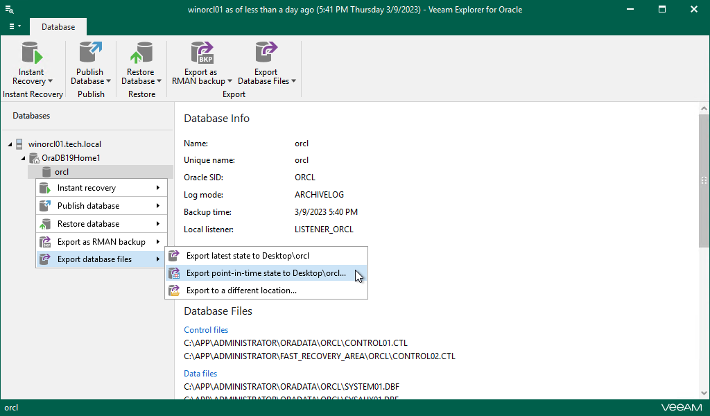 Launching Export Wizard