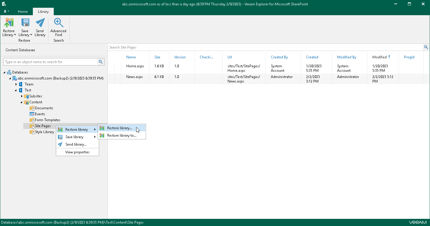 Restoring Document Libraries and Lists
