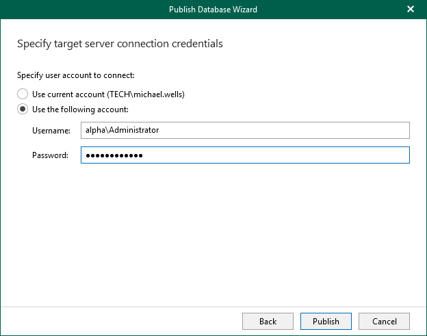 Specifying Connection Credentials