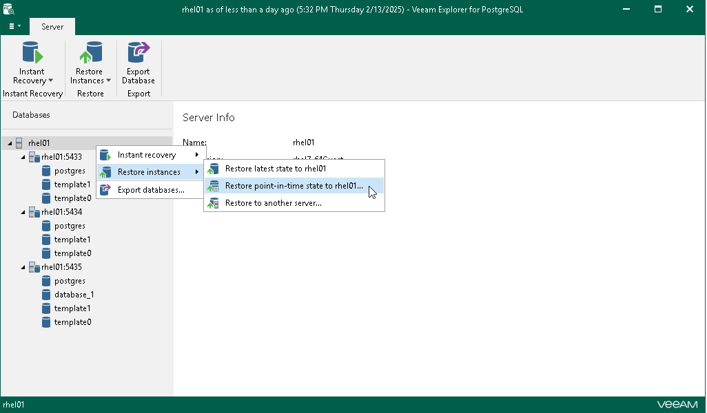 Launching Restore Wizard