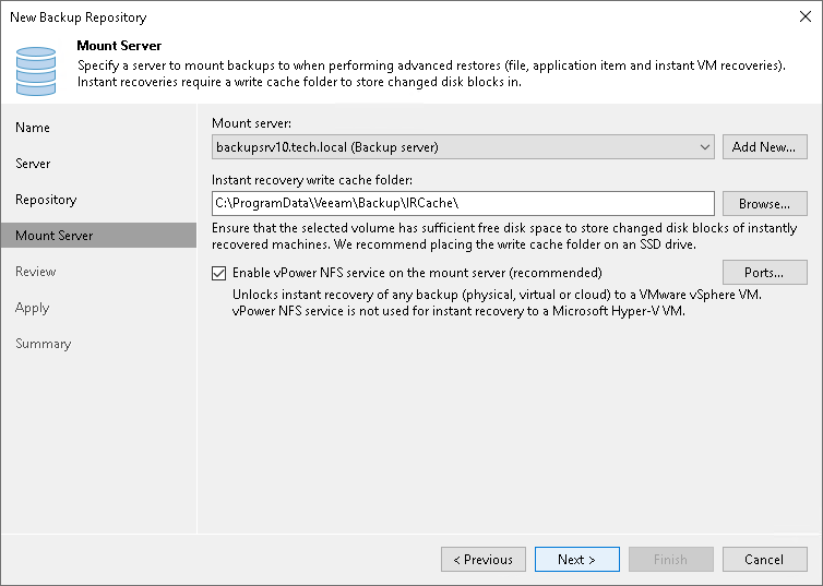 Step 5. Specify Mount Server Settings
