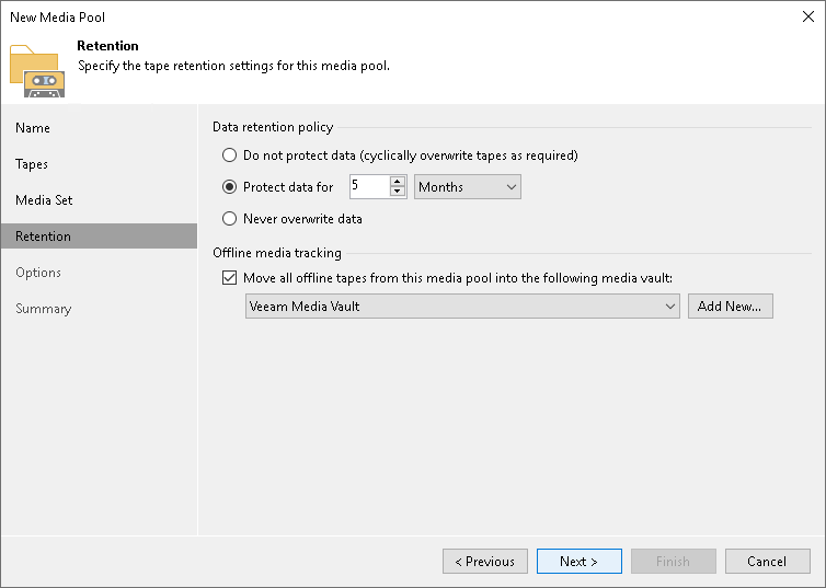 Step 5. Specify Retention Settings
