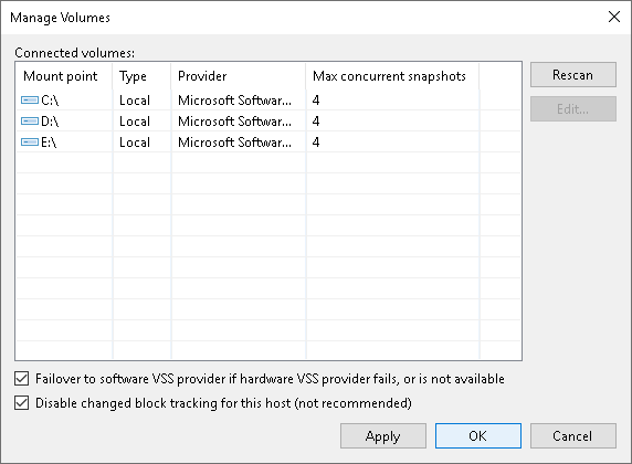 Step 7. Specify Settings for Connected Volumes