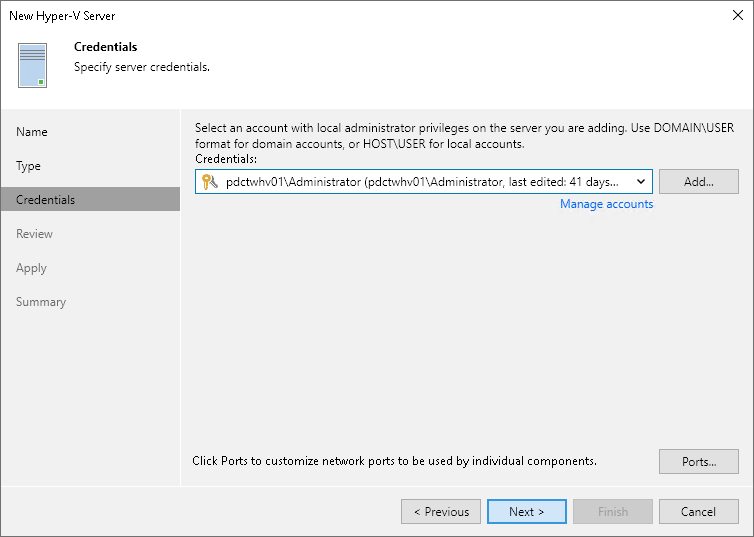 Step 4. Specify Credentials