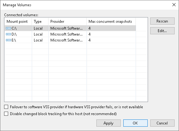 Step 7. Specify Settings for Connected Volumes