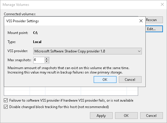 Step 7. Specify Settings for Connected Volumes