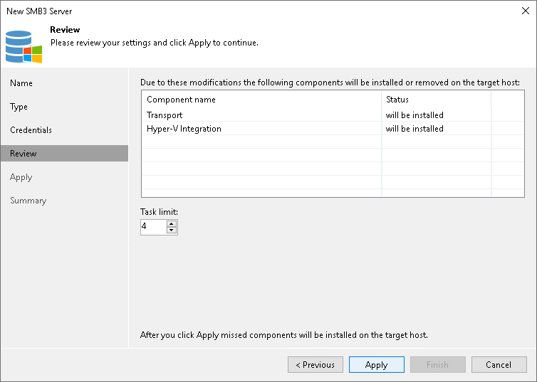Step 5. Review Components