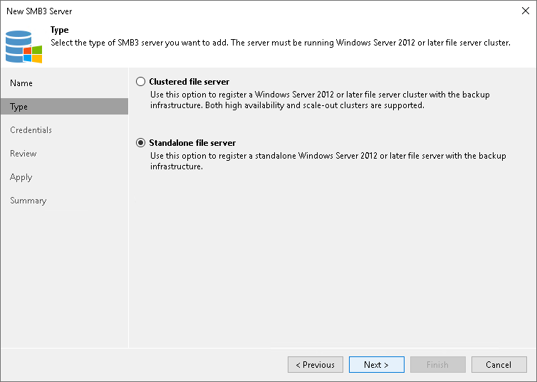 Step 3. Specify Server Type