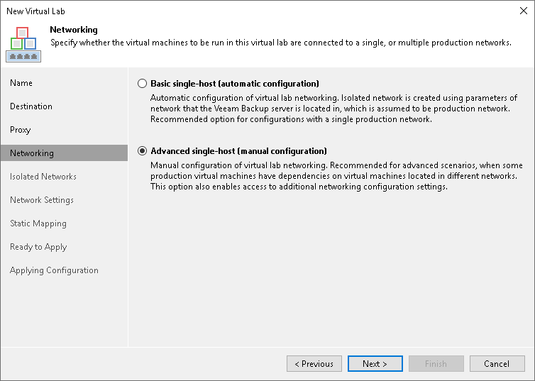 Step 5. Select Networking Mode