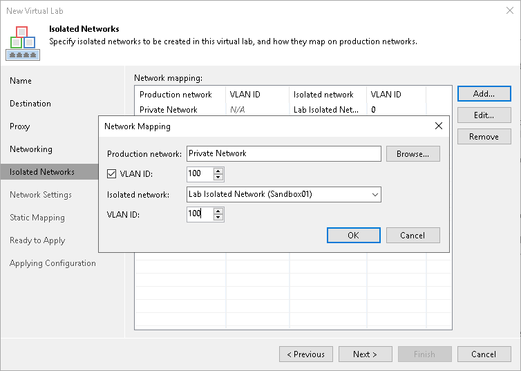 Step 6. Select Isolated Networks