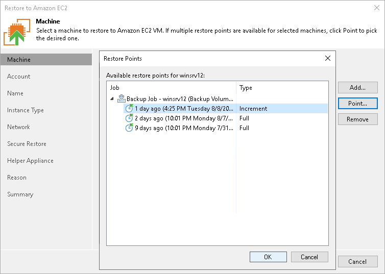 Step 2. Select Workloads and Restore Points