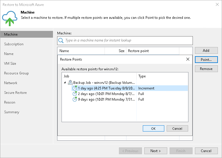 Step 2. Select Workloads and Restore Points