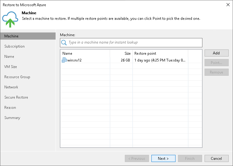 Step 2. Select Workloads and Restore Points