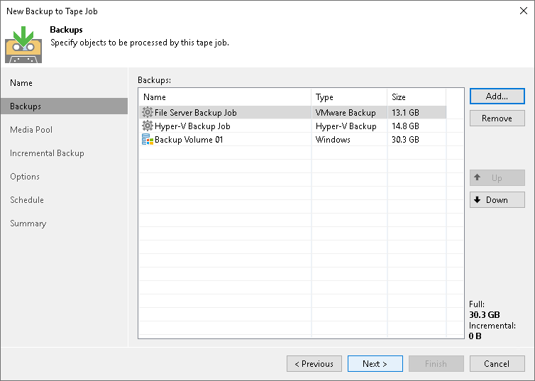 Step 3. Choose Backups to Archive