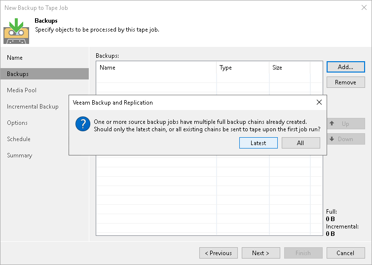 Step 3. Choose Backups to Archive