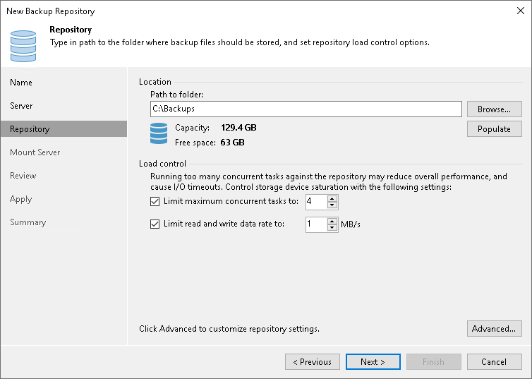 Limiting Combined Rate for Backup Repositories