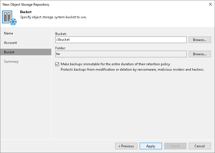 Step 4. Specify Object Storage Settings