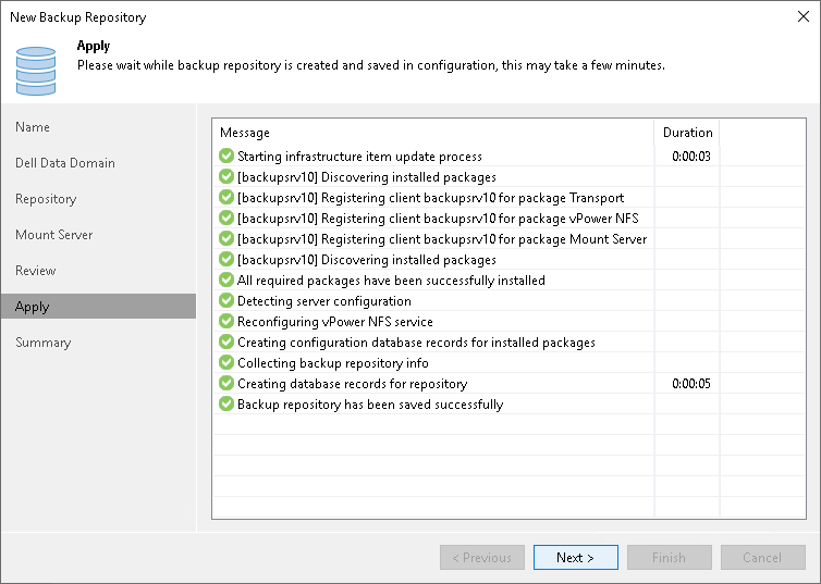 Step 7. Apply Backup Repository Settings