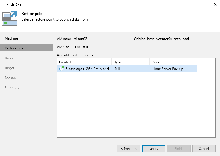 Step 3. Select Restore Point