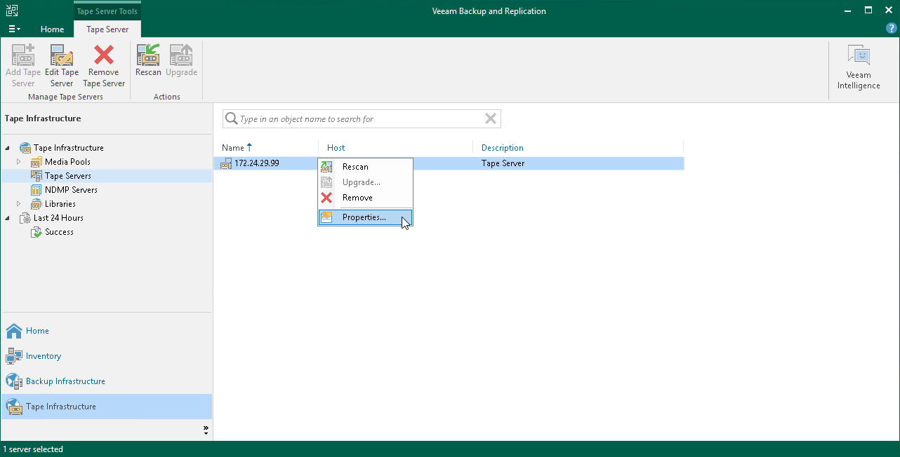 Modifying Tape Servers