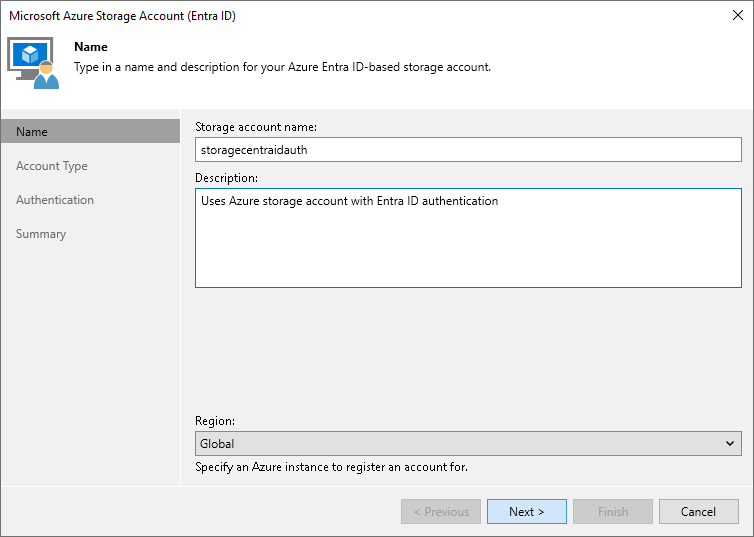 Step 2. Specify Account Name