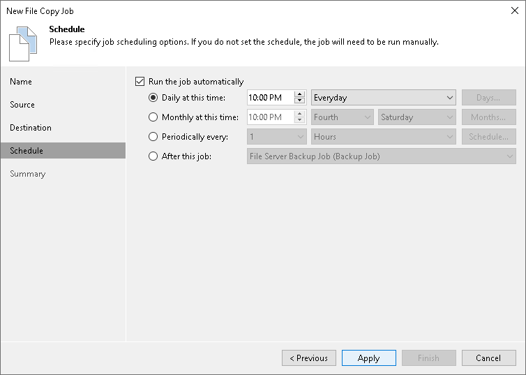 Step 5. Define Job Schedule