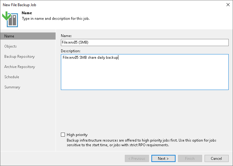 Step 2. Specify Job Name and Description