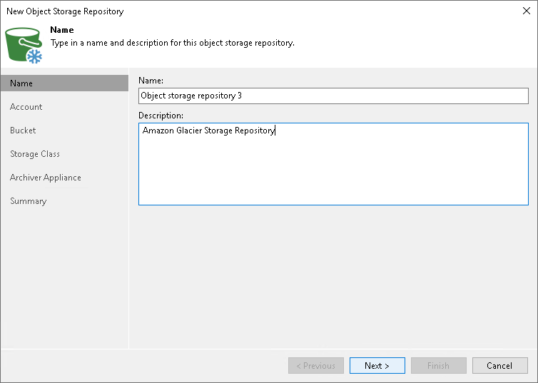 Step 2. Specify Object Storage Name