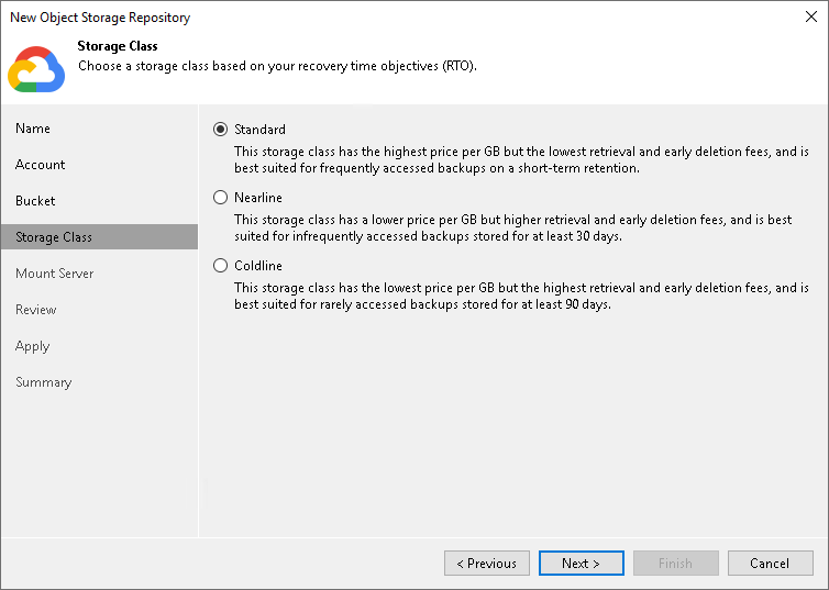 Step 5. Specify Object Storage Class Settings
