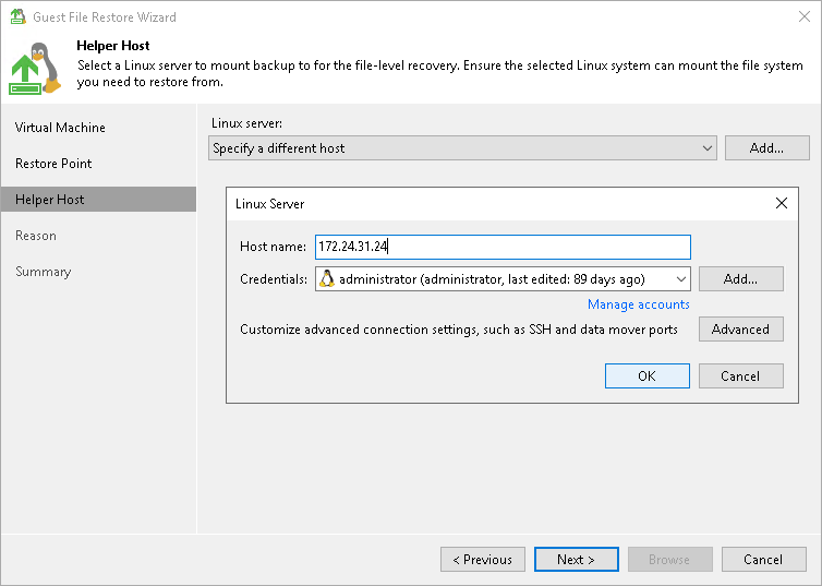 Step 4. Specify Helper Host