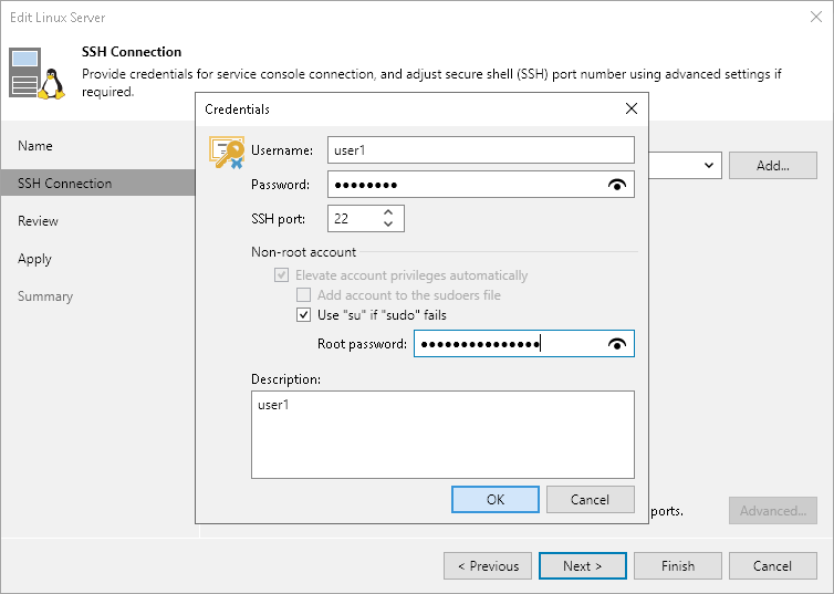 Step 3. Specify Linux Server