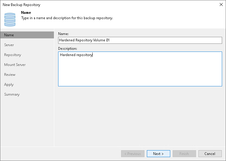 Step 2. Specify Hardened Repository Name and Description