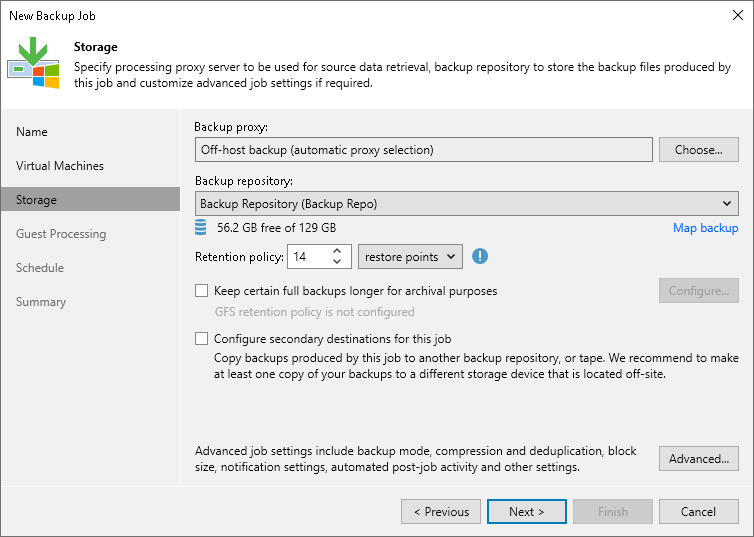 Step 6. Specify Backup Storage Settings