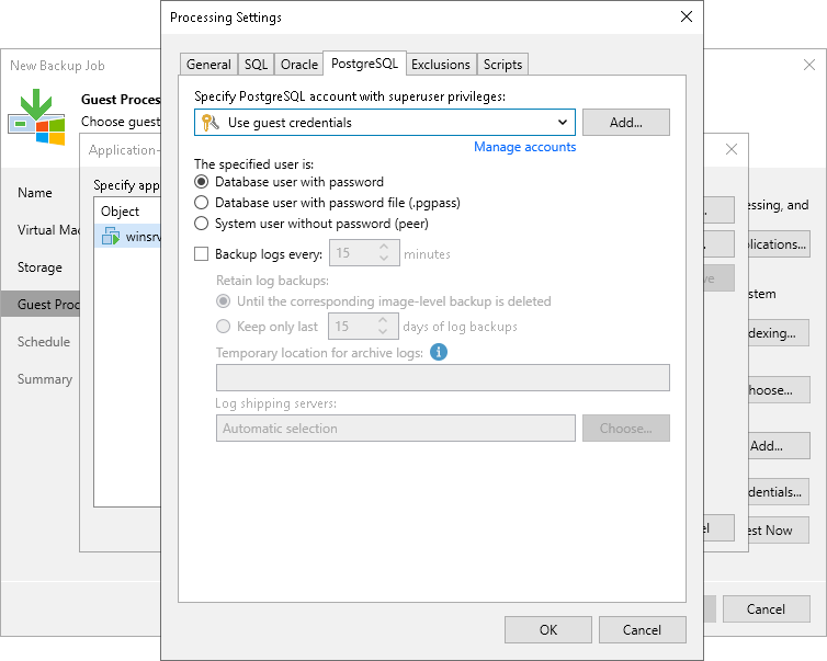 PostgreSQL WAL Files Settings