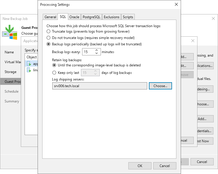 Microsoft SQL Server Transaction Log Settings