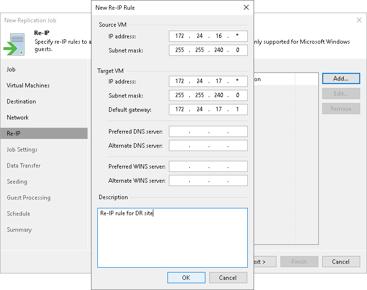 Step 9. Configure Re-IP Rules