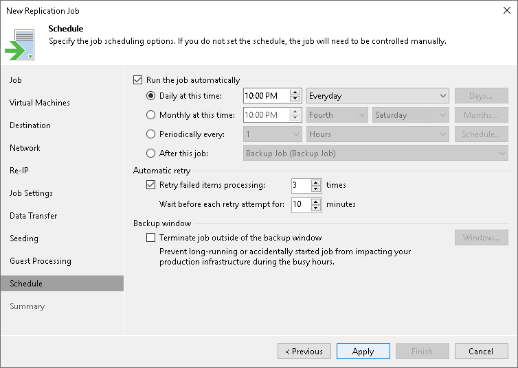 Step 15. Define Job Schedule