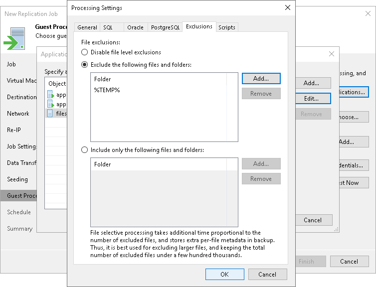 VM Guest OS File Exclusion