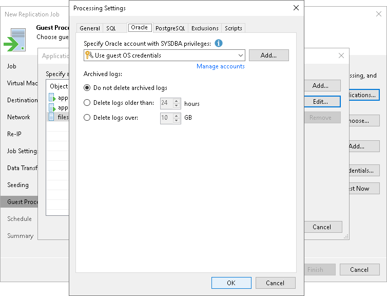 Oracle Archived Log Settings