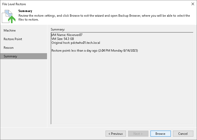 Step 5. Verify Restore Settings