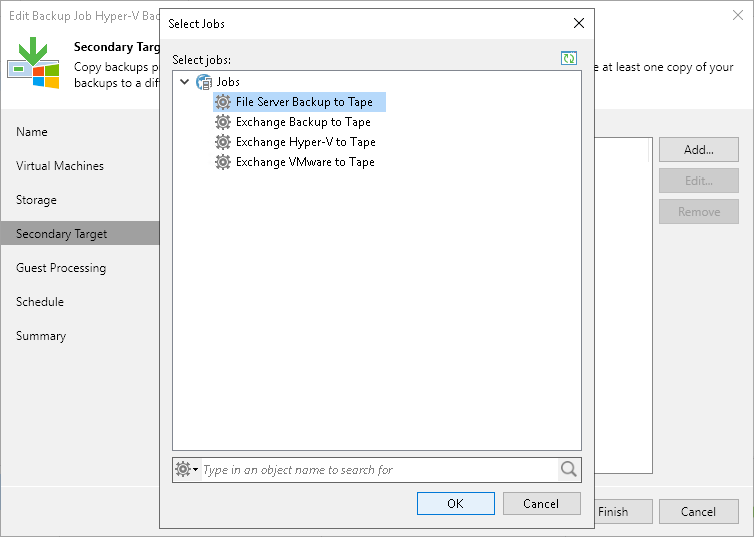 Linking Backup Jobs to Backup to Tape Jobs