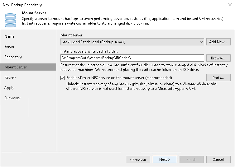 Step 5. Specify Mount Server Settings