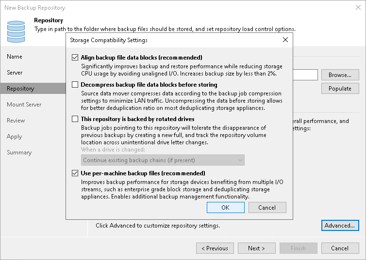 Step 4. Configure Backup Repository Settings
