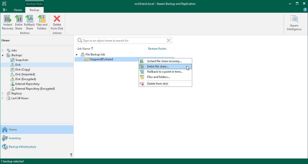 Launch File Restore Wizard
