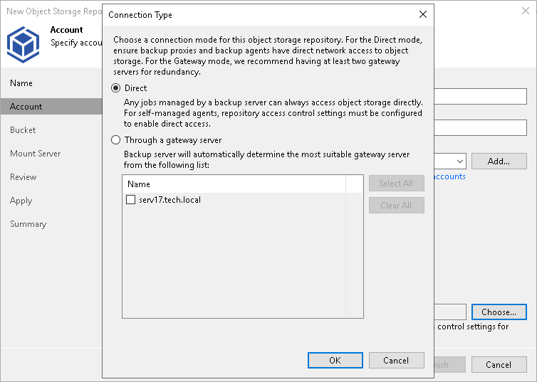 Step 3. Specify Object Storage Account 